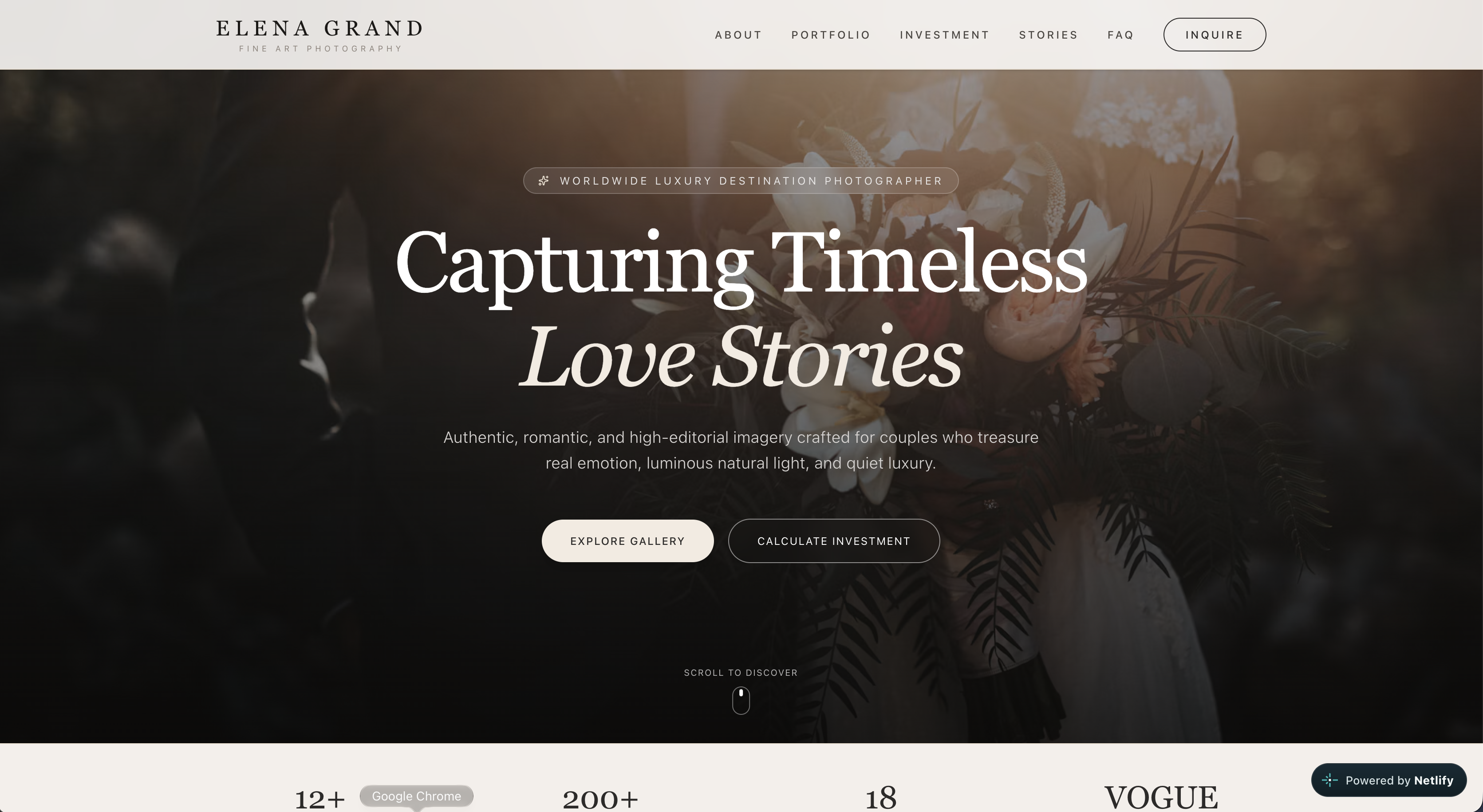Wedding Photography Studio Website